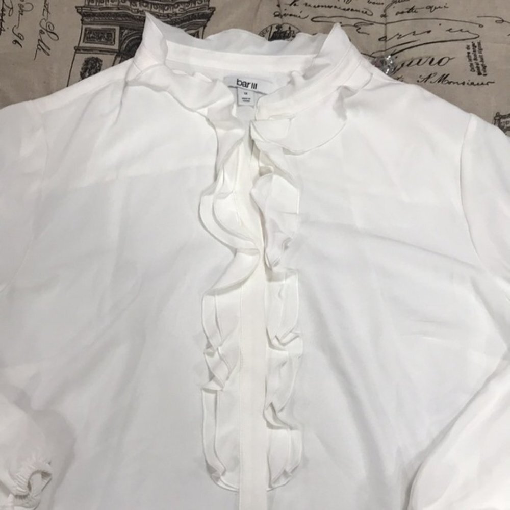Bar III Trendy Plus Size Ruffled Button-Up Blouse - Picture 4 of 9